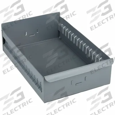 APPROVED VENDOR Drawer Bin: 17 in Overall Lg, 11 1/8 in x 4 1/2 in, Gray - Metal Drawer Bins