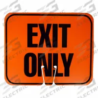 Traffic Cone Sign: MUTCD, Exit Only, 10 1/2 in Ht, 12 1/2 in Lg, ABS Plastic, 1/4 in Wd (MPN 03-550-EO). Key specifications — Brand: CORTINA; Color: Orange; For Use With Product Type: Traffic Cones; Legend: Exit Only; Material: ABS Plastic.