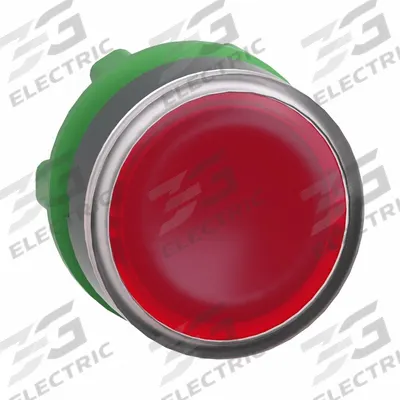 SCHNEIDER Flush Push Button: Red, 22 mm Mounting Size, Non-Metallic - Illuminated Flush-Mount Push-Button Operators