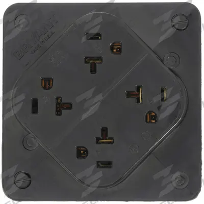 BRYANT Receptacle: Quad, 5-20, Black, 125V AC, 20 A, 2 Pole / 3 Wire (MPN 21254BLK) - General Purpose Receptacles