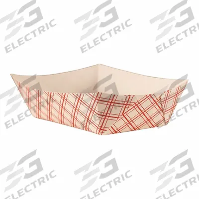 APPROVED VENDOR Disposable Food Tray: 1 Compartments, 1 7/8 in Ht, 7 1/2 in Wd, Red - Paper Food Trays