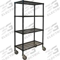 APPROVED VENDOR Wire Shelving Unit: 60 in x 24 in x 70 in, Dry, Split Sleeve, 4 Shelves, (4) Swivel (MPN 2HDK6). Key specifications — attr15738: Black; attr14157: Powder Coated; attr14150: Dry; attr14159: Square; attr5304: 4; attr14155: (4) Swivel; attr14158: Steel; attr14156: Polyurethane.