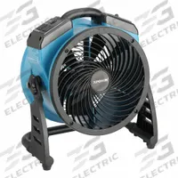 Axial Blower: 1,100 cfm, 1/8 hp, Pivoting Frame, 115V AC, 4 Speeds, Blue, 360°, Polypropylene (MPN P-21AR). Key specifications — Product Type: Axial Blower; GFCI Protected: No; Number of Speeds: 4; Housing Material: Polypropylene; Brand: XPOWER; Nominal Voltage: 115V AC.
