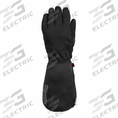 MILWAUKEE Heated Gloves Liners: L Glove Size, Black, 2 hr on High/4 hr on Medium/8 hr on Low - Electronically Heated Gloves