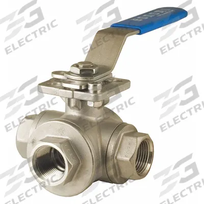 BONOMI Manual Three-Way Ball Valve: 1 1/4 in, CF8M Stainless Steel, L Flow - L-Port Stainless Steel Ball Valves