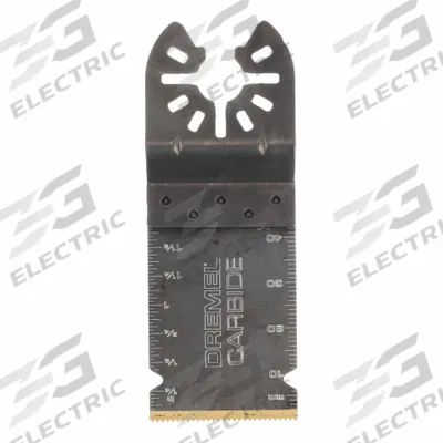 DREMEL Oscillating Tool Blade: 1 1/4 in Blade Wd, 1 1/2 in Overall Lg, Flush Cutting - Open-Back Universal OIS Mounted Blades