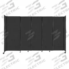 VERSARE Room Divider: 5 Panels, Opaque, Black Panel, 82 in Overall Ht, 135 in Overall Wd, Fixed (MPN 1911102). Key specifications — Ballistic Standards: NIJ Level III-A; Frame Finish: Powder Coated; Frame Material: Aluminum; Mounting Location: Freestanding; Panel Color: Black; Panel Surface Material: Fabric.