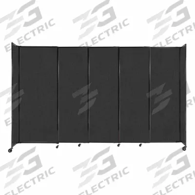 VERSARE Room Divider: 5 Panels, Opaque, Black Panel, 82 in Overall Ht, 135 in Overall Wd - Bullet-Resistant Room Dividers