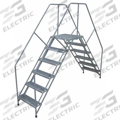 COTTERMAN Crossover Ladder: 4.2 ft Platform Ht, Steel, Serrated, 350 lb Load Capacity - Max - Easy Descent Crossover Ladders