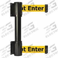 TENSABARRIER Belt Barrier: Fixed Mounting Plate, 13 ft Belt Lg, Caution Messaging, Yellow (MPN 896T2-33-MAX-YAX-C). Key specifications — Message Color: Black; Frame Color: Black; Brand: TENSABARRIER; Belt Color: Yellow.