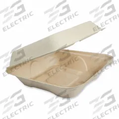 WORLD CENTRIC Carry-Out Food Container: Tan, Hinged Lid Container Container, 1 Compartments, 300 PK (MPN TO-SC-U85-3-LFP). Key specifications — Color: Tan; Microwave Safe: Yes; Material: Fiber; Shape: Rectangular; Brand: WORLD CENTRIC.