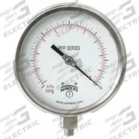 WINTERS Panel-Mount Pressure Gauge: Back Flange, 0 psi to 100 psi, 4 1/2 in Dial, 1/4 in NPT Male (MPN PFP711-DRY-45BF). Key specifications — Accuracy: ±1.0%; Brand: WINTERS; Vibration Resistance Properties: Field-Fillable; Gauge Wetted Parts: Stainless Steel.