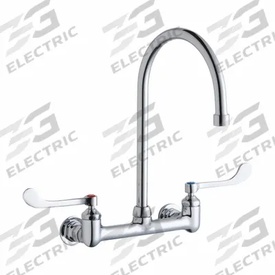 ELKAY Handle-Operated Faucet: Wall, Centerset, Brass, Chrome Plated, 1.5 gpm Flow Rate - Centerset Utility Faucets