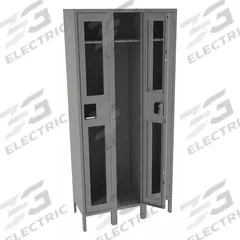 TENNSCO Wardrobe Locker: 36 in x 15 in x 78 in, Clearview, 1 Tiers, 3 Units Wide, Padlock Hasp, Gray (MPN CSL-121572-3 MED GRE). Key specifications — Brand: TENNSCO; Locker Color: Gray; Door Type: Clearview; Locker Material: Steel; Assembled: Assembled; Number Plate Included: Yes.