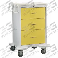 LAKESIDE Medical Procedure Cart: Steel, (2) Swivel/(2) Swivel with Brake, Gray, Yellow, 3 Drawers (MPN C-330-K-2Y). Key specifications — Material: Steel; Drawer Color: Yellow; Brand: LAKESIDE; Caster/Wheel Configuration: (2) Swivel; Cabinet Color: Gray.