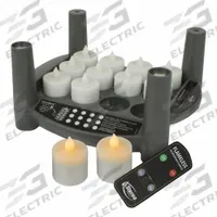 STERNO Flameless Candle: 40 hr Burn Time, Black/White, 4 1/2 in Overall Ht, 7 in Overall Wd (MPN 60312). Key specifications — Application: Flameless Inside Lamps; Jar Color: White; Brand: STERNO; Light Color: Amber; Color: Black/White; Material: Plastic; Product Type: Flameless Candle.