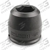 PROTO Impact Socket: 1 1/2 in Drive Size, SAE, 2 1/4 in Socket Size, 6-Point, Std, Black Oxide (MPN J15036). Key specifications — attr1215501: PROTO; attr1215515: Black Oxide; attr1215518: 2-1/4 in.