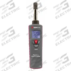 TRIPLETT Precision Psychrometer: Onboard, Included, 8.9 in x 1.7 in x 1.3 in, -22°F to 199°F (MPN RHT60-NIST). Key specifications — attr1107597: TRIPLETT; attr1134764: Included.