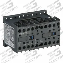 SCHNEIDER Miniature IEC Magnetic Contactor: Reversing, 3 Poles, 3NO Contacts, 12 A, 24V AC Coil (MPN LC2K1201B7). Key specifications — Brand: SCHNEIDER; Integrated Surge Suppression: No.
