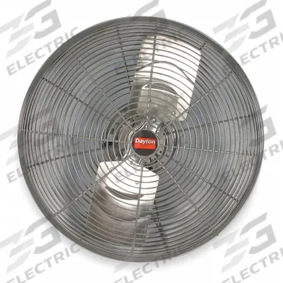 Dayton Mounted Fan: 18 in Blade Dia, 115V AC, 1/16 hp Motor HP, Ceiling/Wall Mount - Corrosion-Resistant Industrial Wall-Mount Fans