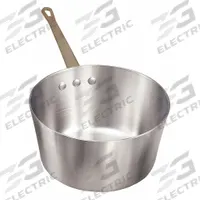 CRESTWARE Sauce Pan: 7.5 qt Capacity, Aluminum, Riveted, Silver, Steel Handle, NSF Certified (MPN PAN7). Key specifications — NSF Certified: Yes; Body Material: Aluminum; Handle Coating: Chrome Plated; Brand: CRESTWARE; Body Style: Straight; Handle Material: Steel; Handle Type: Riveted; Material: Aluminum.