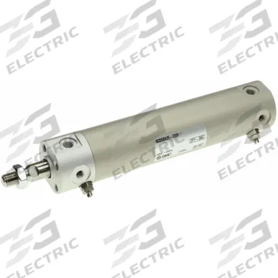 SMC Round Body Cylinder: 3/4 in Bore, 1 in Stroke, Repairable, Aluminum, Basic Mounting - Double End Mount Cylinders