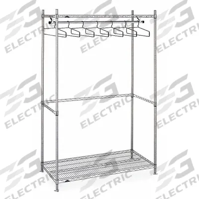 INSTOCK Garment Rack: 36 in Overall Lg, 24 in Overall Wd, 6 1/4 ft Overall Ht - Lab Shelves & Components