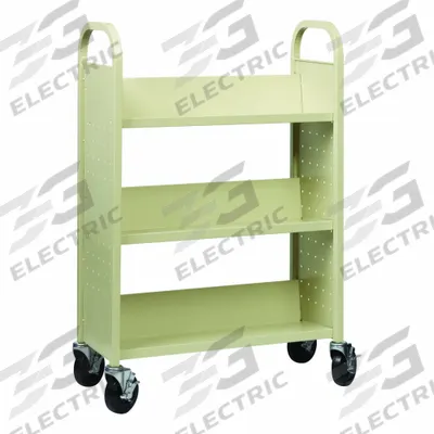 HIRSH Book Cart: 46 1/4 in Overall Ht, 30 3/4 in Overall Wd, 13 in Overall Dp - Book Trucks