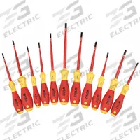 WIHA Insulated Screwdriver Set: 11-20 Pieces, 11 Pieces, Phillips/Slotted/Square Tip, Ergonomic Grip (MPN 32198). Key specifications — attr1205274: WIHA; attr1205269: 6.5 mm.