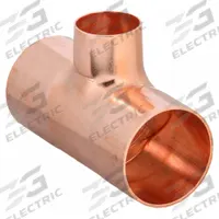 NIBCO Sweat Fitting Tee: 2 in CTS x 2 in CTS x 1 1/4 in CTS, Cup x Cup x Cup, Wrot Copper (MPN 9102850)