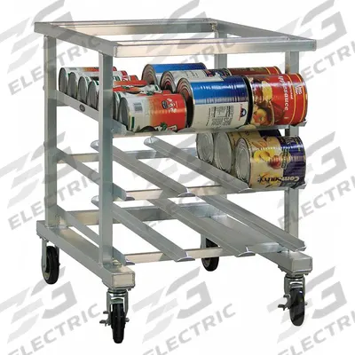 NEW AGE Can Rack: Half Size, 3 Shelves, 54 Cans Held, Mobile, 35 in Overall Ht - Mobile Can Racks