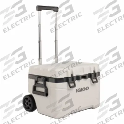 IGLOO Roller Chest Cooler: White, 80 Cans, 52 qt Cooler Capacity - Standard Chest Coolers