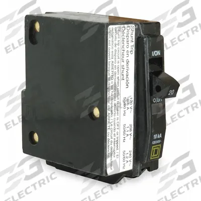 SQUARE D Miniature Circuit Breaker: 15 A, 120/240V AC, Single Phase, 10kA at 120/240V AC - QOB Series, Bolt-On Square D Miniature Circuit Breakers