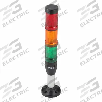 EATON Tower Light Assembly: 3 Tier, Amber/Green/Red, No Sounder Tier, 3 1/2 in Overall Ht - Three-Tier Tower Light Assemblies