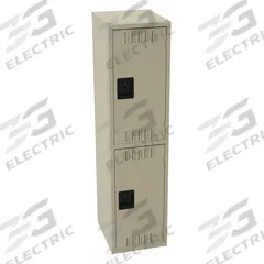 TENNSCO Wardrobe Locker: 36 in x 18 in x 60 in, Louvered, 2 Tiers, 1 Units Wide, Padlock Hasp, Tan (MPN DTS-151830-ASD). Key specifications — Brand: TENNSCO; Locker Color: Tan; Door Type: Louvered; Locker Material: Steel; Assembled: Assembled; Number Plate Included: Yes.