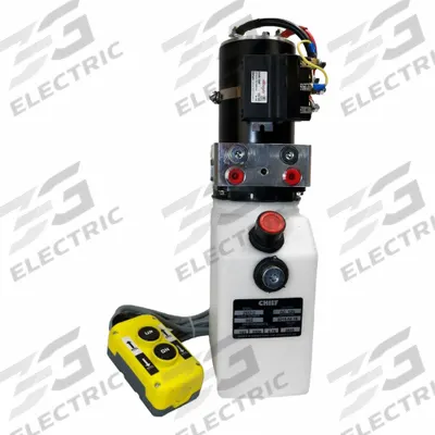 CHIEF Hydraulic Power Unit: 0.5 gpm, 3,000 psi Max. Pressure, 0.87 gal Reservoir Capacity - Double Acting DC Hydraulic Power Units