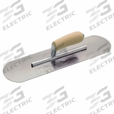 KRAFT TOOL Pool Trowel: Blade Material Carbon Steel, Blade Shape Round - Swimming Pool Trowels
