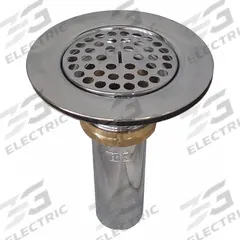 ZURN Sink Drain: Brass, Chrome, 6 in Overall Ht, 4 3/8 in Overall Dia, Threaded, 1 1/2 in Pipe Dia (MPN Z8739-PC). Key specifications — Product Type: Sink Drain; Brand: ZURN; Finish: Chrome; Material: Brass; Includes: Strainer.