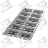 CHICAGO METALLIC Mini Loaf Pan: Aluminized Steel, 12 Slots, 9 7/8 in Overall Wd, 1 3/8 in Overall Dp (MPN 45755). Key specifications — Pan Style: Mini-Loaf Pan; Brand: CHICAGO METALLIC; Color: Silver; Material: Aluminized Steel; NSF Certified: No; Number of Slots: 12.