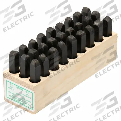 YOUNG BROS. STAMP WORKS Hand Stamp Kit: A thru Z/A thru Z, Period/Period (.) - Precision-Ground Sharp-Face Hand Stamps