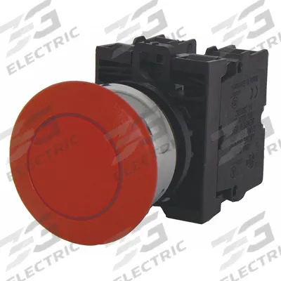 EATON Mushroom Head Push Button: Non-Illuminated, Mushroom Head Profile, Metallic - Mushroom-Head Push Buttons