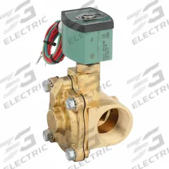 REDHAT Solenoid Valve: 2-Way, Normally Open, 1 1/4 in Pipe Size, 120V AC, Watertight, High Flow (MPN 8210G018). Key specifications — attr985516: 1-1/4 in; attr985521: 120V AC; attr985484: REDHAT; attr985485: Watertight.