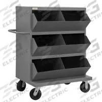 APPROVED VENDOR Mobile Storage Bin: 36 in x 24 in x 49 1/4 in, 6 Compartments, Gray (MPN MSB6-2036-95). Key specifications — Color: Gray; Brand: APPROVED VENDOR.