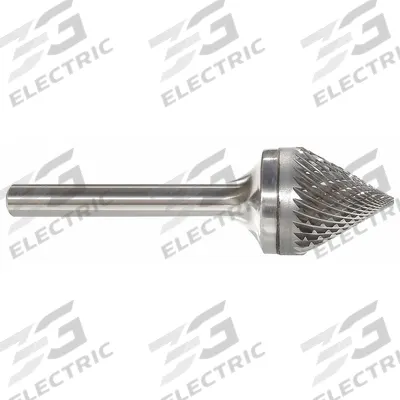 APPROVED VENDOR Carbide Bur: 60° Cone, SJ-6, Double Cut, 5/8" x 9/16" Head - Double-Cut 60-Degree Cone Burs