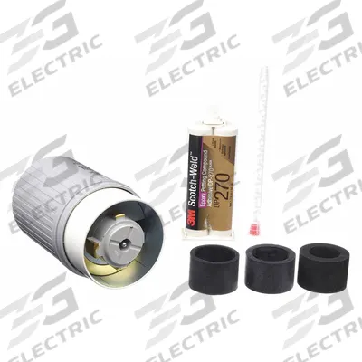 HUBBELL Locking Plug: Non-NEMA, Gray, 250V AC, 50 A, 2 Pole - Hospital-Grade Plugs