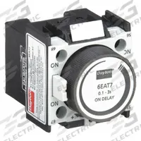 DAYTON IEC Timer Module: On Delay, 0.1 sec – 3 sec, 1NO/1NC (MPN 6EAT7). Key specifications — Mounting: Front; Brand: DAYTON.