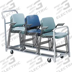 RAYMOND PRODUCTS Chair Cart: 300 lb, 67 in L x 22 in W x 43 1/2 in H, For 32 Chairs, Powder Coated (MPN 630). Key specifications — Frame Color: Gray; Brand: RAYMOND PRODUCTS; Caster/Wheel Configuration: (2) Rigid.