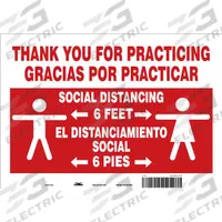 COVID 19 Social Distancing Sign: Adhesive Surface Sign Mounting, Vinyl, White, Not Retroreflective (MPN 61KJ35). Key specifications — Sign Mounting Style: Adhesive Surface; Sign Material: Vinyl; Sign Background Color: White; Retroreflective Grade: Not Retroreflective.