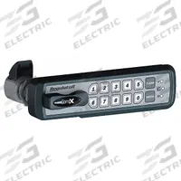 COMPX REGULATOR Electronic Keyless Lock: Deadlatch, 1 1/2 in Body Ht, 5 7/16 in Body Wd, 12 Buttons (MPN REG-S-R-3-BLK). Key specifications — Latch Type: Deadlatch; Brand: COMPX REGULATOR; Manufacturer Part Number: REG-S-R-3-BLK.
