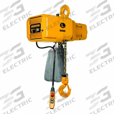 HARRINGTON Extended Lift Electric Chain Hoist: H4 - Heavy Duty, 208-230/460V AC, 1 Speeds - High-Lift Extended Use Hoists